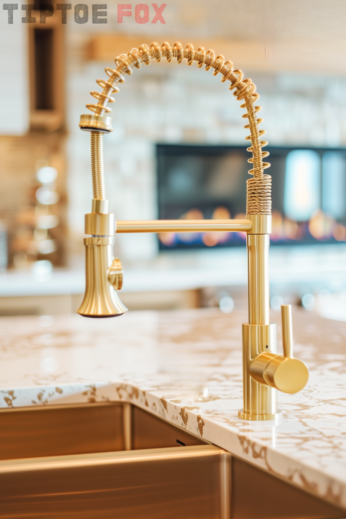 gold kitchen faucet spring spout