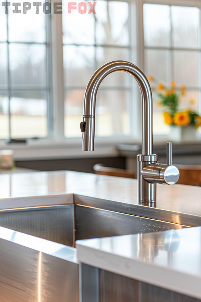 modern pull down stainless steel kitchen faucet