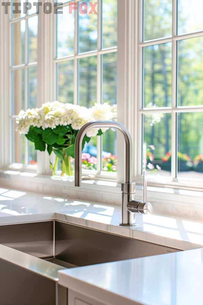 modern stainless steel kitchen faucet