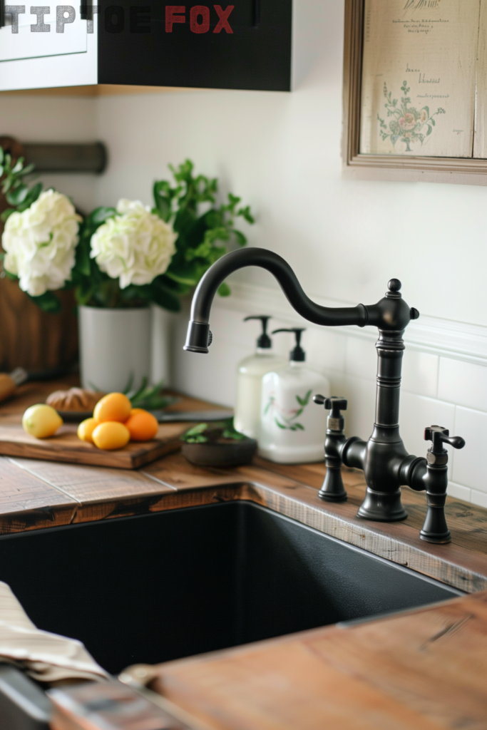 vintage-black-kitchen-faucet-two-handle