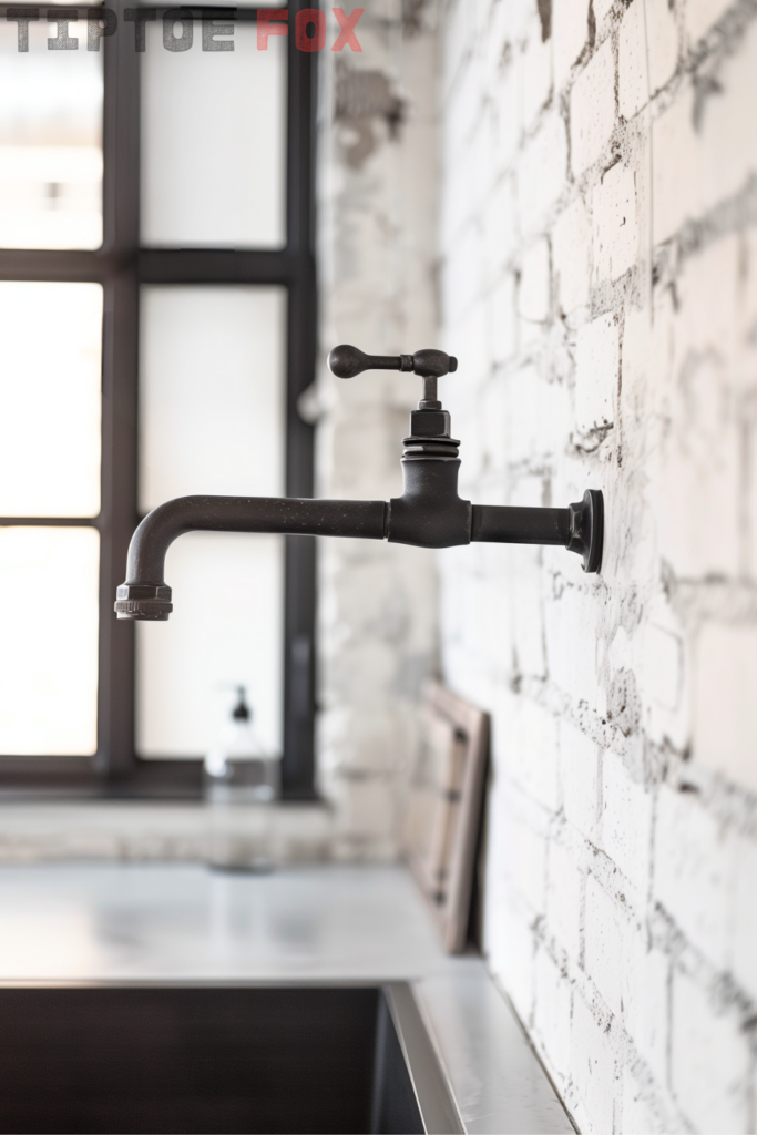 wall-mounted-black-kitchen-faucet-idea