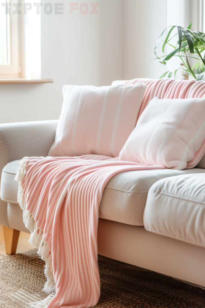 pink throw blanket for sofa idea