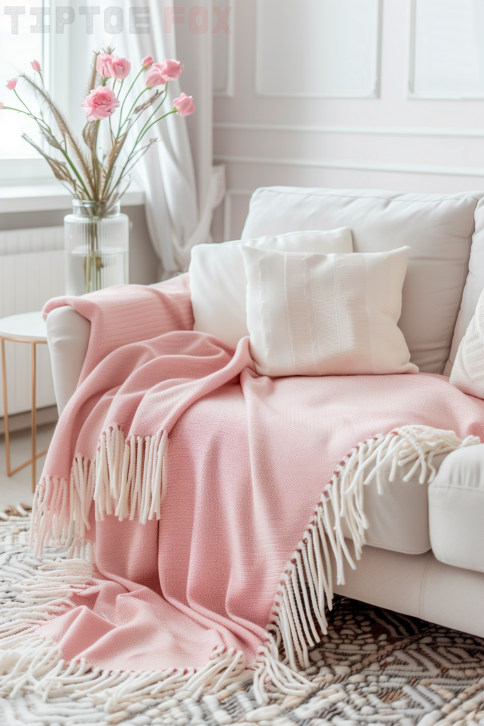 pink throw blanket for sofa idea living room decor