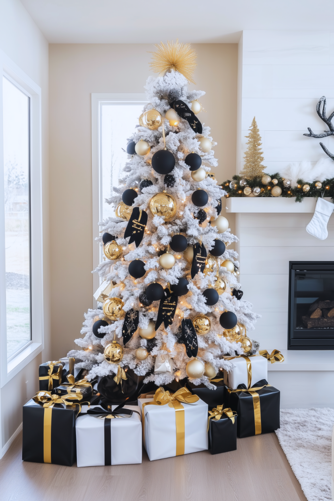 gold black and white christmas tree gold black decorations