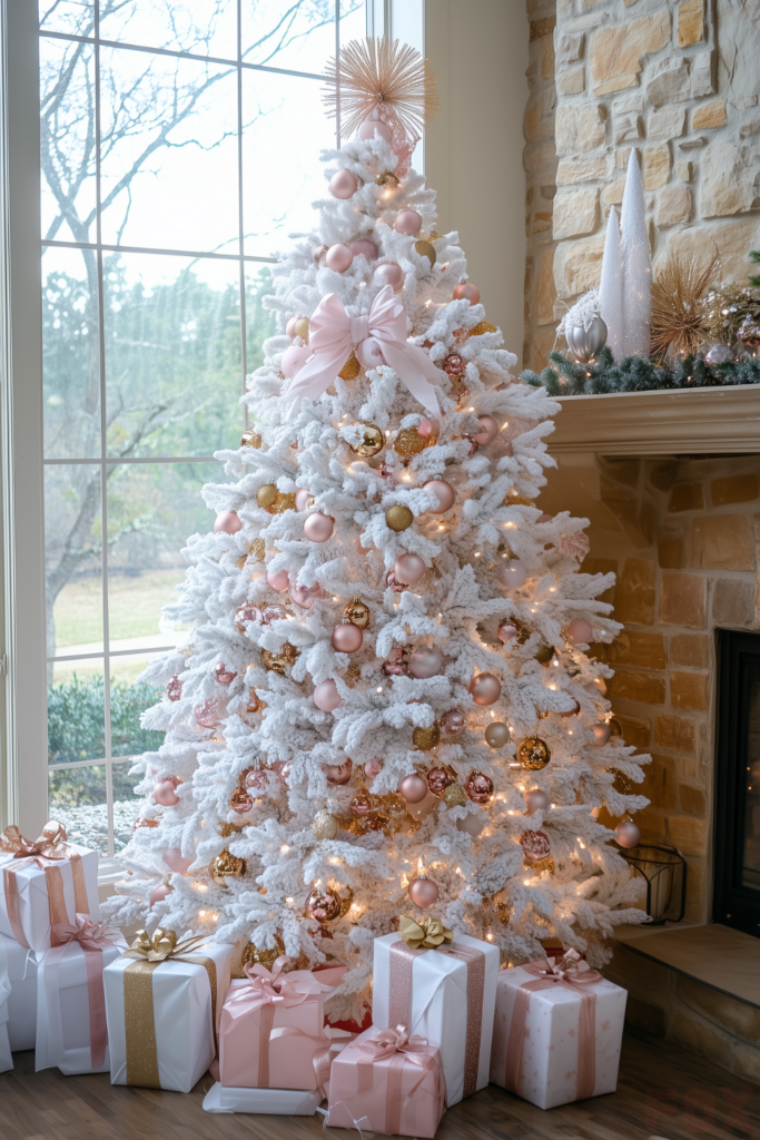 pink gold and white christmas tree pink and gold decorations